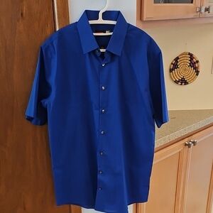 **Clearance** J. Ferrar Slim Fit Cobalt Blue Short Sleeved Button Down Shirt